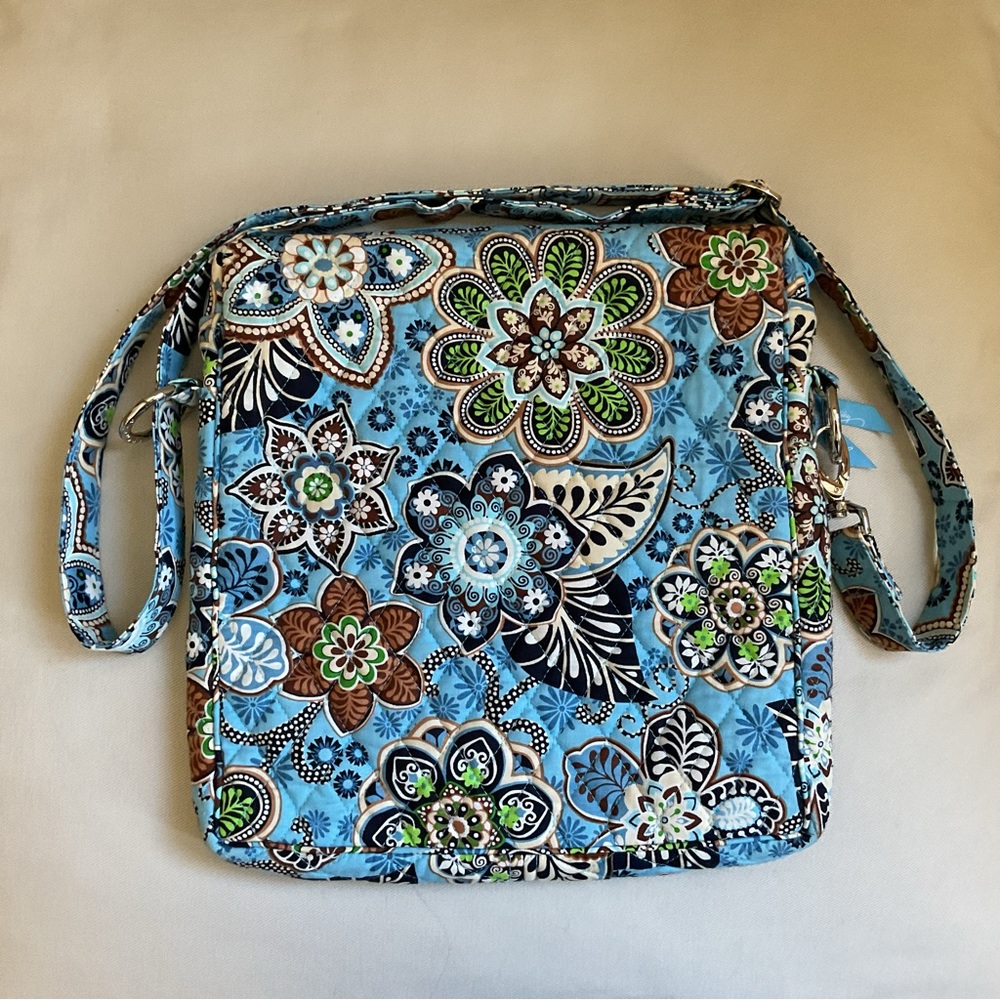 Vera Bradley Mailbag Bali Blue with Small Hand Crafted Cosmetic/Pencil Pouch** - Picture 3 of 16